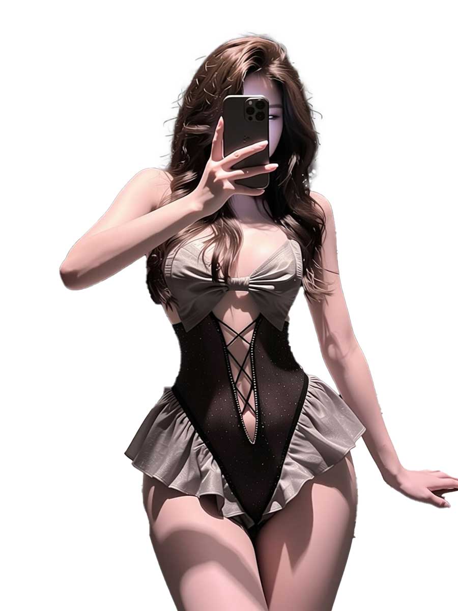Lace Teddy Lingerie - jimiko Disfraz de Lencería de Sirvienta